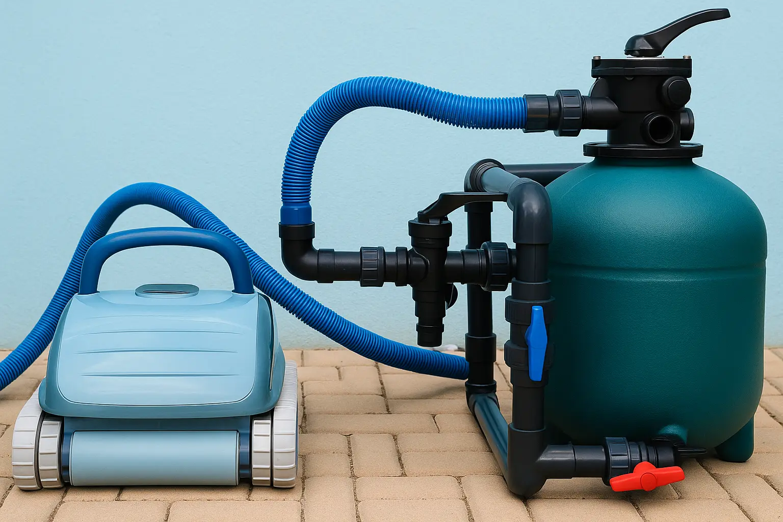 posición de llaves para pasar el limpiafondos